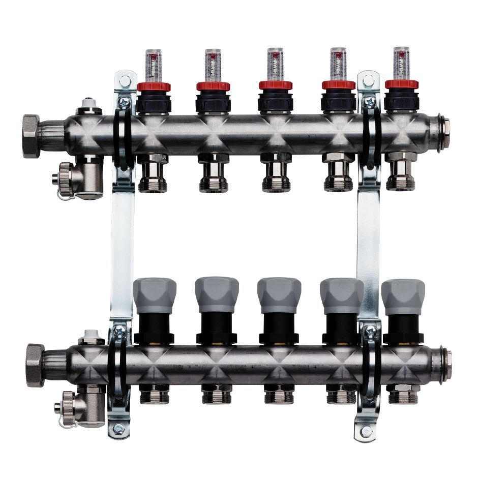 Schlüter-BEKOTEC-THERM-HV 6-fach Heizkreisverteiler mit Thermometer