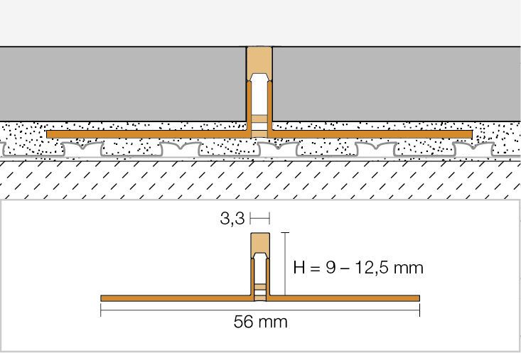 Schlüter-DILEX-FCS 2,5m Aufnahmeprofil BW fine H=9mm