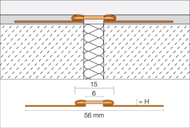 Schlüter-DILEX-EKSB 2,5m Bewegungsfuge pastellgr. H=4,5mm