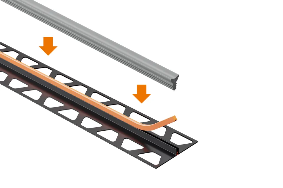 Schlüter-DILEX-FCS 2,5m Aufnahmeprofil BW fine H=9mm