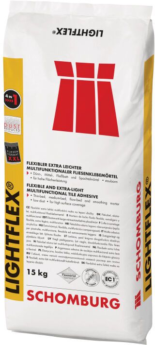 Schomburg LIGHTFLEX, Flexibler, extra leichter, multifunktionaler Fliesenklebemörtel