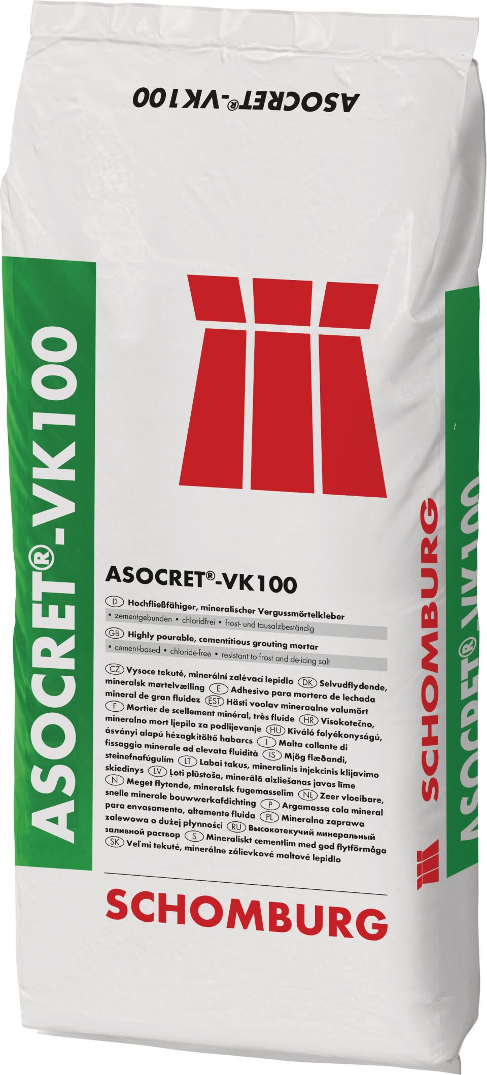 Schomburg ASOCRET-VK100, Mineralischer Untergussmörtel, hoch fließfähig bis 100 mm