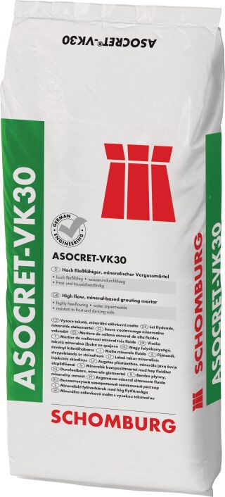 Schomburg ASOCRET-VK30, Mineralischer Untergussmörtel, hoch fließfähig bis 60 mm