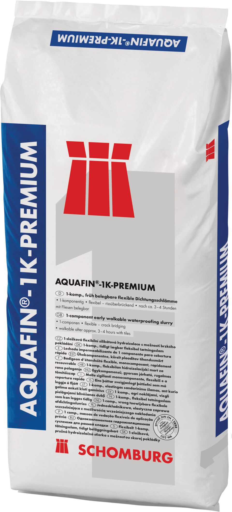 Schomburg AQUAFIN-1K-PREMIUM, Früh belegbare, flexible Dichtungsschlämme 1K