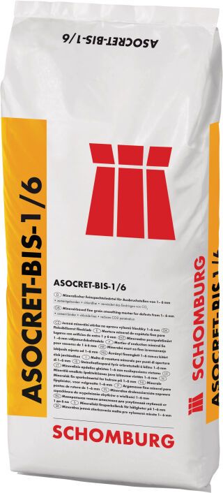 Schomburg ASOCRET-BIS-1/6, Mineralischer Feinspachtelmörtel für Ausbruchstellen von 1-6 mm