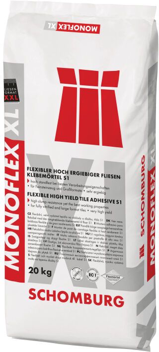Schomburg MONOFLEX-XL, Flexibler, hoch ergiebiger Fliesenklebemörtel S1