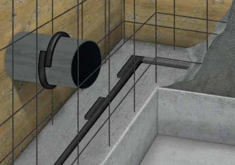 Arbeitsfugenabdichtung mittels Bentonitquellfugenband AQUAFIN-CJ4.