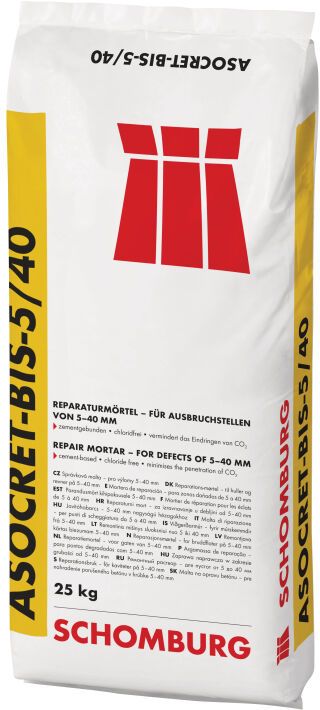 Schomburg ASOCRET-BIS-5/40, Mineralischer Reparaturmörtel für Ausbruchstellen von 5-40 mm