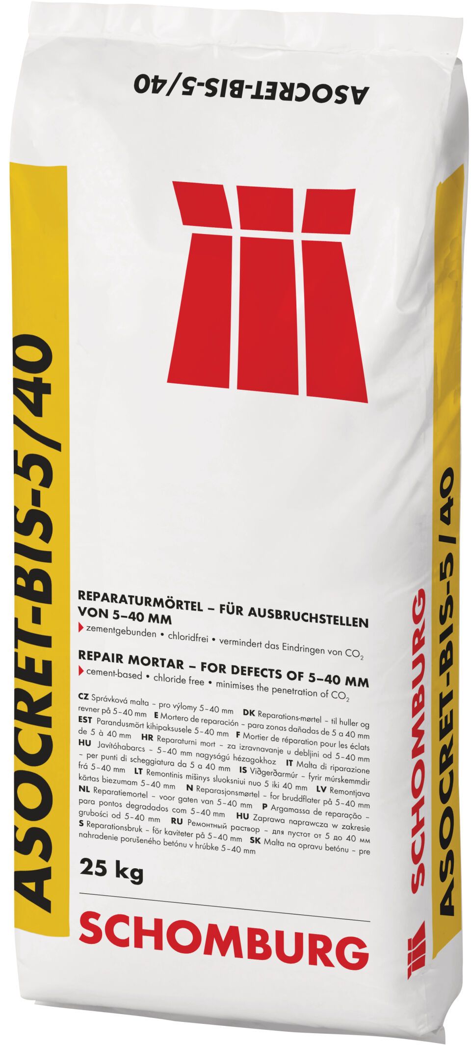 Schomburg ASOCRET-BIS-5/40, Mineralischer Reparaturmörtel für Ausbruchstellen von 5-40 mm