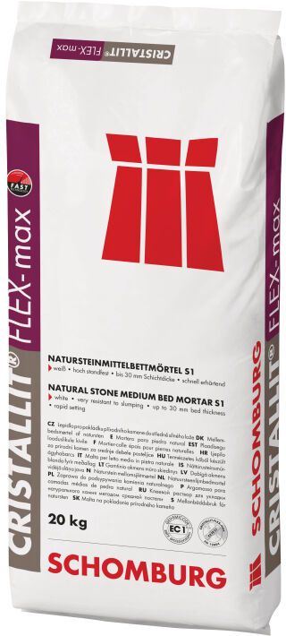 Schomburg CRISTALLIT-FLEX, Flexibler Natursteinklebemörtel