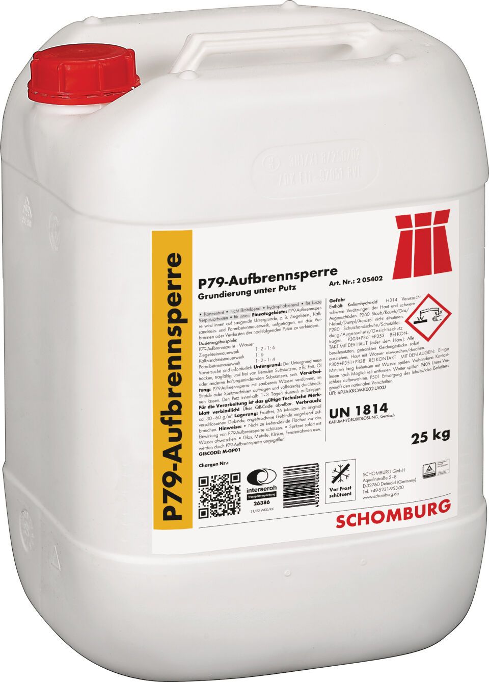 Schomburg P79-Aufbrennsperre, Grundierung unter Putz