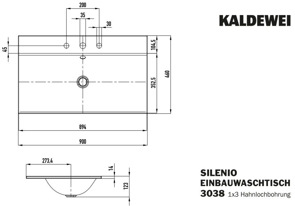 SILENIO EINBAUWASCHTISCH