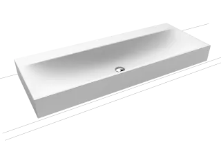 SILENIO AUFSATZWASCHTISCH (RANDHÖHE 120 MM), Mod.3049 1200x460mm, alpinweiß matt, Perl-Effekt, Antidröhn ohne Überlauf