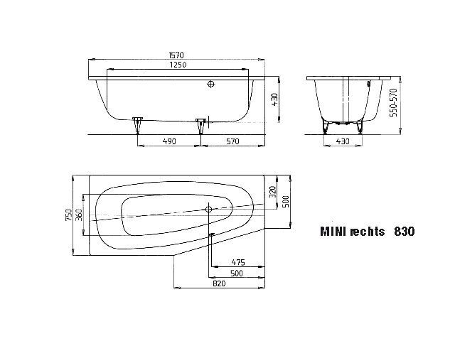MINI RECHTS Badewanne