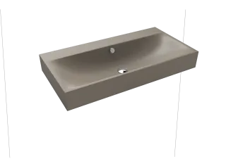 SILENIO WANDWASCHTISCH, Mod.3045 900x460mm, warm grey 60, Perl-Effekt, Antidröhn mit Überlauf, Sichtteile chrom
