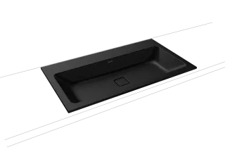 CONO EINBAUWASCHTISCH, Mod.3081 900x500mm, schwarz matt 100, Perl-Effekt, Antidröhn ohne Überlauf