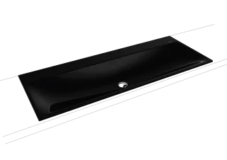 SILENIO WT Einbau-Doppelwaschtisch, Mod.3039 1200x460mm schwarz, ohne Überlauf, Perl-Effekt, Antidröhn, ohne Hahnlochbohrung
