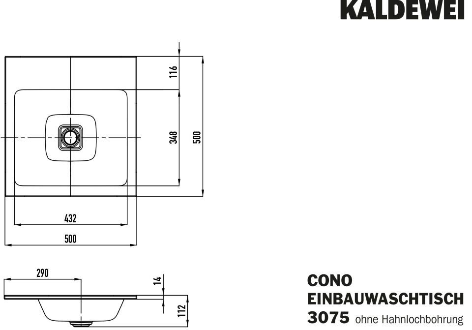 CONO EINBAUWASCHTISCH