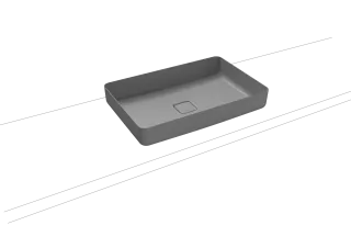 MIENA WASCHTISCH-SCHALE, Mod.3185 580x380mm, cool grey 30, Perl-Effekt, ohne Überlauf