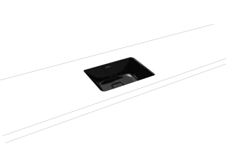 CONO UNTERBAUWASCHTISCH, Mod.3078 470x381mm, schwarz, Perl-Effekt, Antidröhn ohne Überlauf
