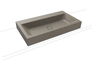 CONO AUFSATZWASCHTISCH (RANDHÖHE 120 MM), Mod.3086 900x500mm, warm grey 60, Perl-Effekt, Antidröhn ohne Überlauf
