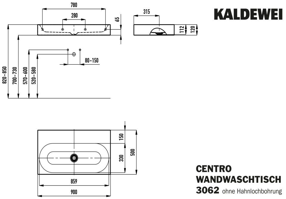 CENTRO WANDWASCHTISCH