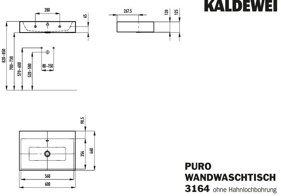 PURO WANDWASCHTISCH