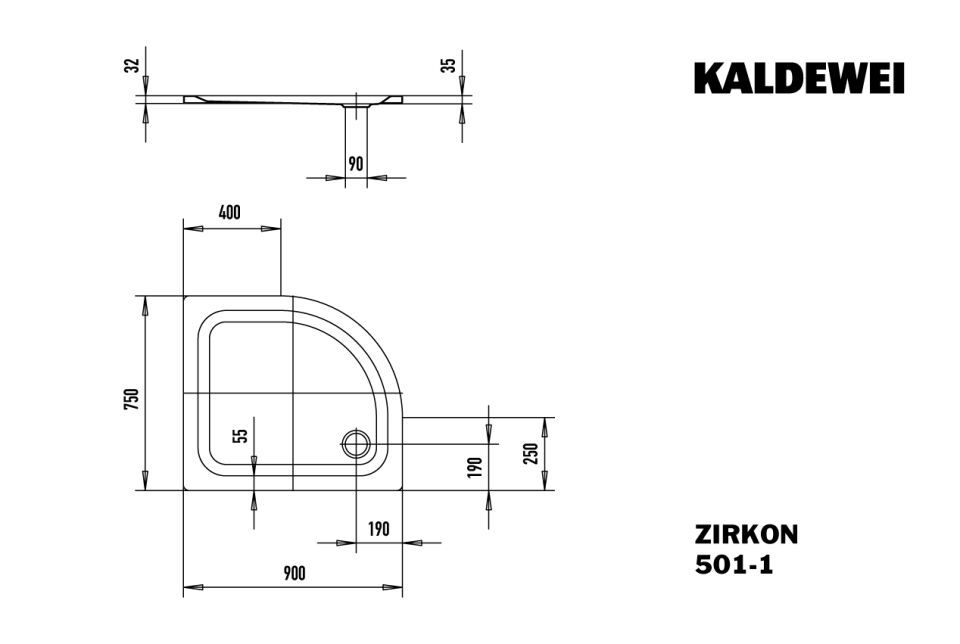 ZIRKON Duschfläche