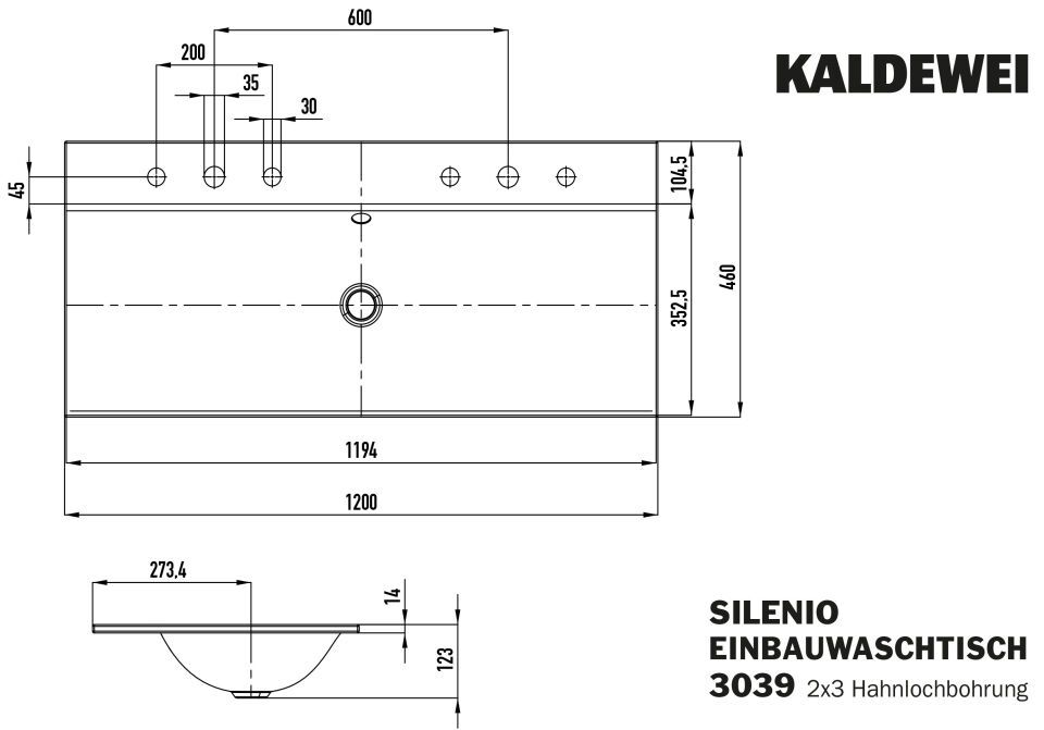 SILENIO EINBAU-DOPPELWASCHTISCH