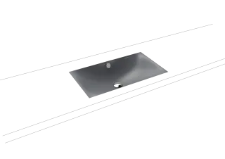 SILENIO UNTERBAUWASCHTISCH, Mod.3047 634x391mm, cool grey 70, Perl-Effekt, Antidröhn mit Überlauf, Sichtteile chrom
