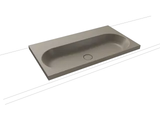 CENTRO AUFSATZWASCHTISCH (RANDHÖHE 40MM), Mod.3056 900x500mm, warm grey 60, Perl-Effekt, Antidröhn ohne Überlauf