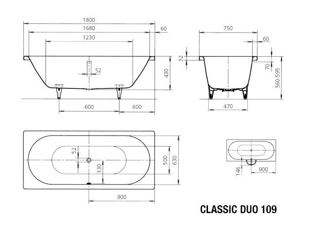 CLASSIC DUO Badewanne