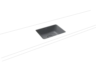 CONO UNTERBAUWASCHTISCH, Mod.3078 470x381mm, cool grey 70, Perl-Effekt, Antidröhn ohne Überlauf