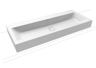 CONO WANDWASCHTISCH, Mod.3091 1200x500mm, warm beige 20, Perl-Effekt, Antidröhn mit 1-er Hahnlochbohrung, ohne Überlauf