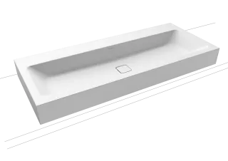 CONO WANDWASCHTISCH, Mod.3091 1200x500mm, alpinweiß matt, Perl-Effekt, Antidröhn ohne Überlauf