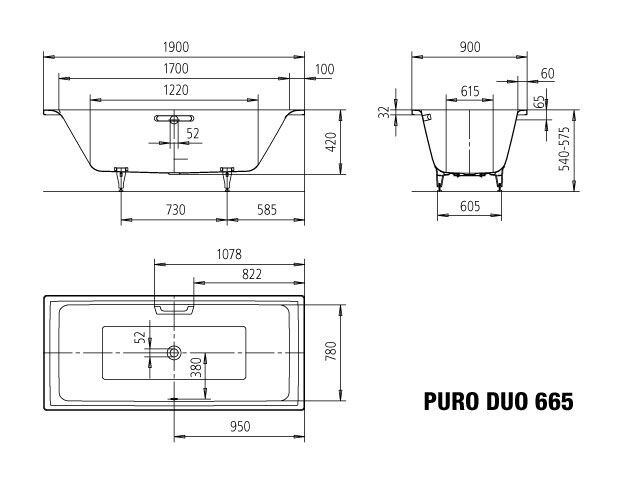 PURO DUO Badewanne