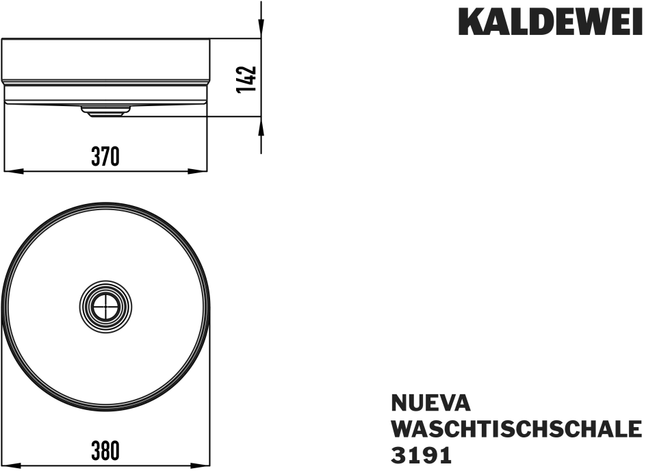 NUEVA WASCHTISCH-SCHALE, Mod.3191 d:380mm, cool grey 90, Perl-Effekt, ohne Überlauf