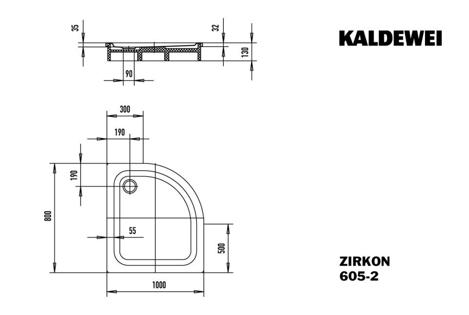 ZIRKON Duschfläche