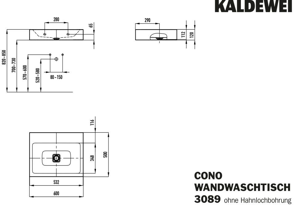 CONO WANDWASCHTISCH