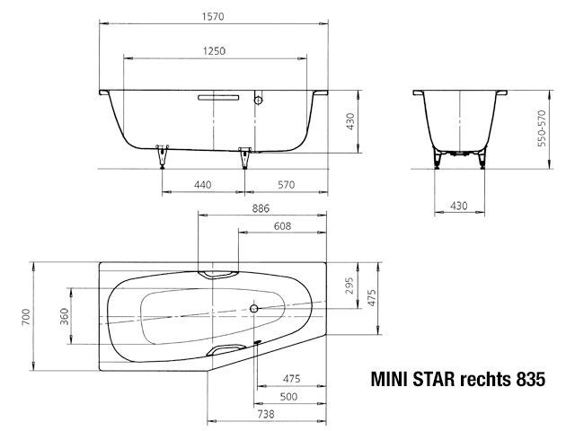 MINI STAR RECHTS Badewanne
