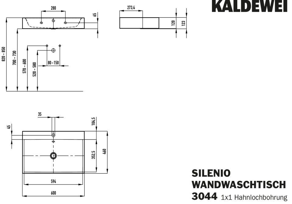 SILENIO WANDWASCHTISCH