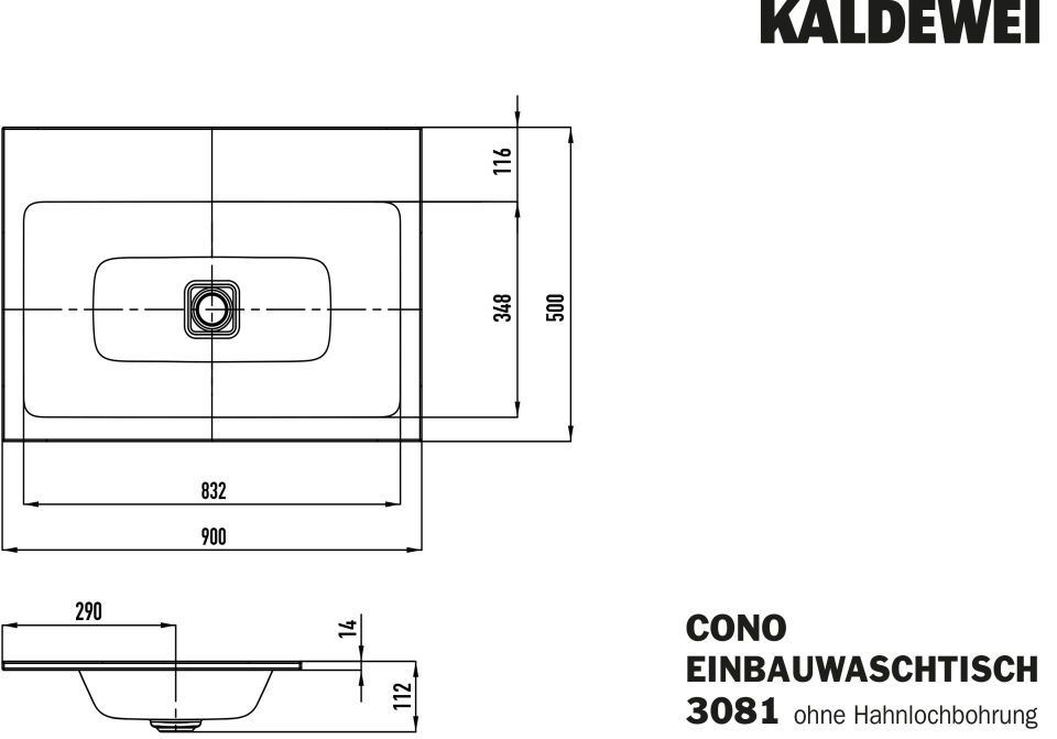 CONO EINBAUWASCHTISCH