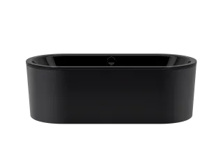 Badewanne CLASSIC DUO OVAL freistehend, Mod.113-7 1700x750mm schwarz, Verkleidungsträger schwarz
