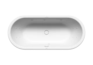 Badewanne CENTRO DUO OVAL, Mod.128 FULL BODY 1800x800mm cool grey 90, FULL BODY, rechts, integrierter Einlauf