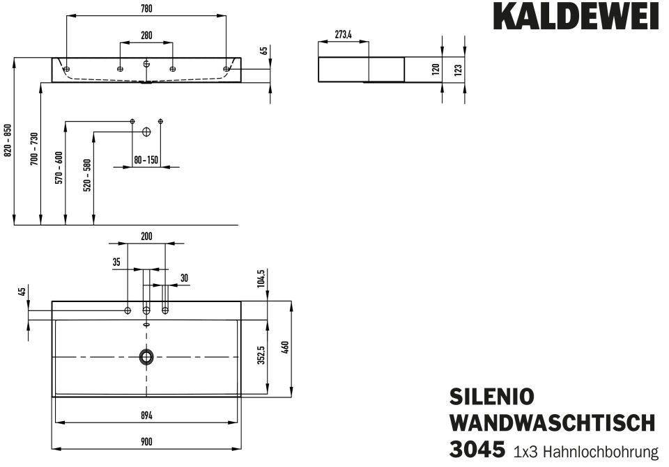 SILENIO WANDWASCHTISCH