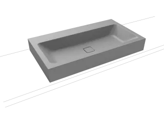 CONO AUFSATZWASCHTISCH (RANDHÖHE 120 MM), Mod.3086 900x500mm, cool grey 30, Perl-Effekt, Antidröhn ohne Überlauf