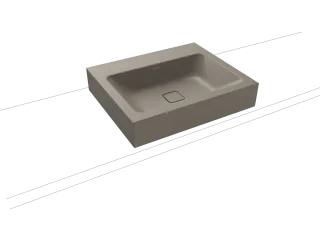 CONO AUFSATZWASCHTISCH (RANDHÖHE 120 MM), Mod.3085 600x500mm, warm grey 60, Perl-Effekt, Antidröhn ohne Überlauf