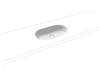 CENTRO UNTERBAUWASCHTISCH, Mod.3059 610x380mm, alpinweiß matt, Perl-Effekt, Antidröhn ohne Überlauf