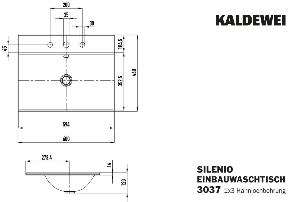 SILENIO EINBAUWASCHTISCH