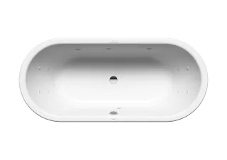 Badewanne CLASSIC DUO OVAL, Mod.113 FULL BODY 1700x750mm alpinweiß matt, FULL BODY, links, integrierter Einlauf